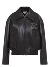 Bottega Veneta Intrecciato Collar Leather Jacket