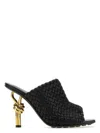 Bottega Veneta 90mm Mini Weave Nappa Leather Knot Mule Sandals
