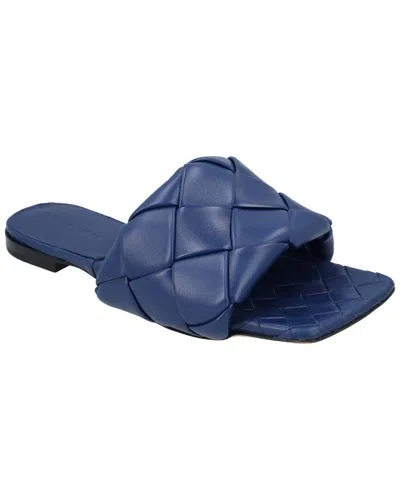 Bottega Veneta The Lido Intrecciato Leather Sandal In Blue