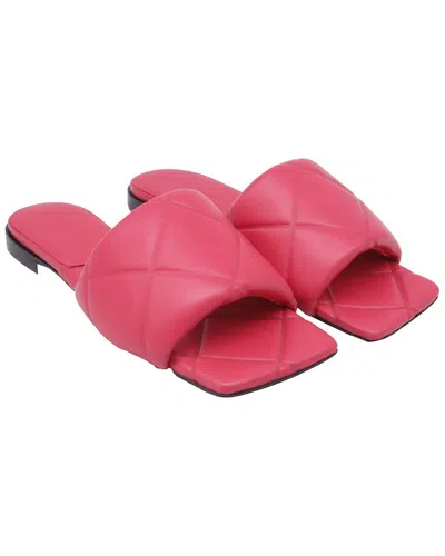 Pre-owned Bottega Veneta Women's Leather Lido Slide Sandal (authentic Pre-loved) In Pink/pink