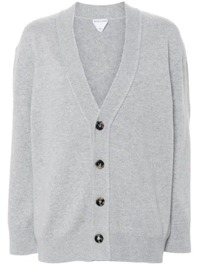 Bottega Veneta Women Leather Patch Cashmere Cardigan In Multi