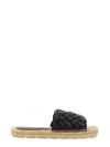 Bottega Veneta Jack Intrecciato Flat Sandals In Black
