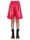 Bottega Veneta Leather Knee-length Shorts In Red