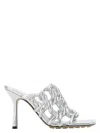 Bottega Veneta Reflection Woven Metallic Leather Mules