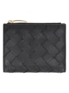 Bottega Veneta Intrecciato Bi-fold Wallet In Black
