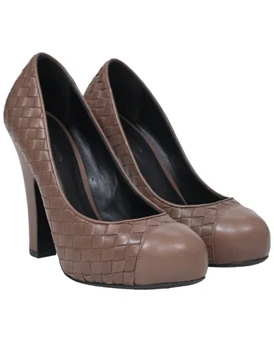 Bottega Veneta Women's Leather Weave Pump (authentic Pre-loved) In Brown