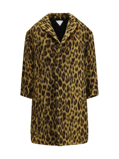 Bottega Veneta Women Leopard Print Coat In Yellow