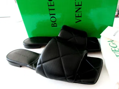 Pre-owned Bottega Veneta Women's Lido Mules Quilted Leather Size 9.5 40 In Black