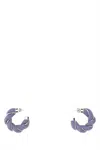 Bottega Veneta Women Lilac Nappa Leather And 925 Silver Earrings In Purple
