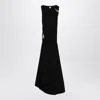 Bottega Veneta Women Long Black Dress With Drop Detail In Black