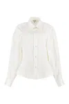 Bottega Veneta Women Compact Cotton Shirt In Ivory
