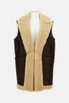 Bottega Veneta Brown Shearling Coat With Front Button Closure And Side Pockets In Leather Woman In Brown