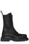 Bottega Veneta Black Lug Lace-up Boots In Black
