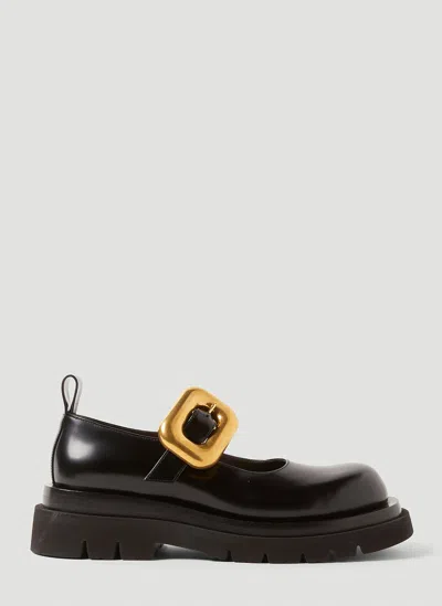 Bottega Veneta Lug-sole Vinyl Flats In Black