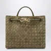 Bottega Veneta Women Medium Andiamo Bag In Mud-coloured Suede In Brown