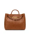 Bottega Veneta Women's Medium Andiamo Intrecciato Leather Top-handle Bag In Cognac