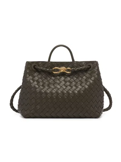 Bottega Veneta Women's Medium Andiamo Intrecciato Leather Top-handle Bag In Kaki
