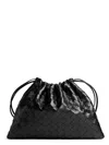 Bottega Veneta Womens Mini Dustbag Leather Clutch Bag Black-gold In Black