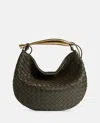 Bottega Veneta Sardine Medium Intrecciato Leather Shoulder Bag In Green