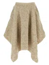Bottega Veneta Women's Melange Cappuccino Wool Skirt