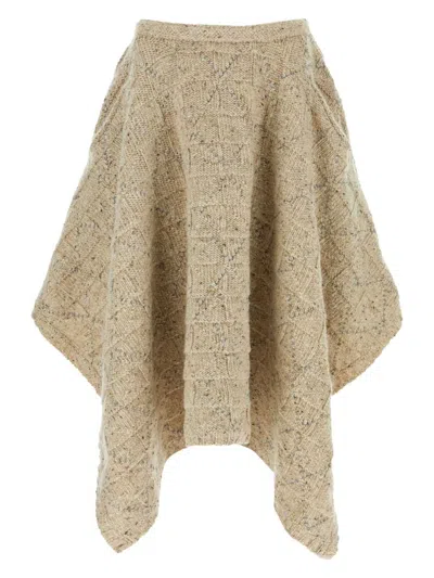Bottega Veneta Women's Melange Cappuccino Wool Skirt
