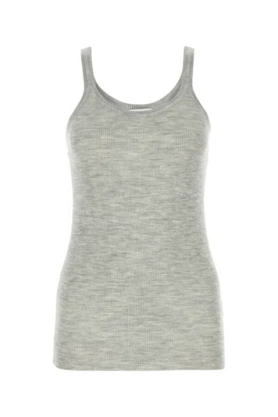 BOTTEGA VENETA BOTTEGA VENETA WOMEN MELANGE GREY WOOL TANK TOP
