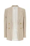Bottega Veneta Women Melange Sand Viscose Blend Blazer In Neutral