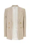 Bottega Veneta Women Melange Sand Viscose Blend Blazer In Brown