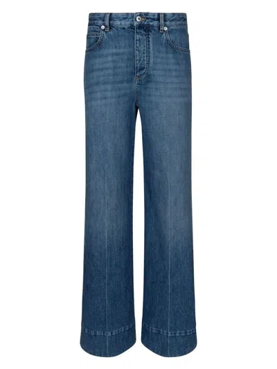 BOTTEGA VENETA WOMEN'S MID RISE PALAZZO JEANS