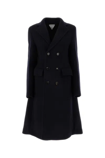 Bottega Veneta Women Midnight Blue Wool Blend Cape Coat