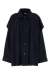Bottega Veneta Midnight Blue Wool Blend Coat In Blue