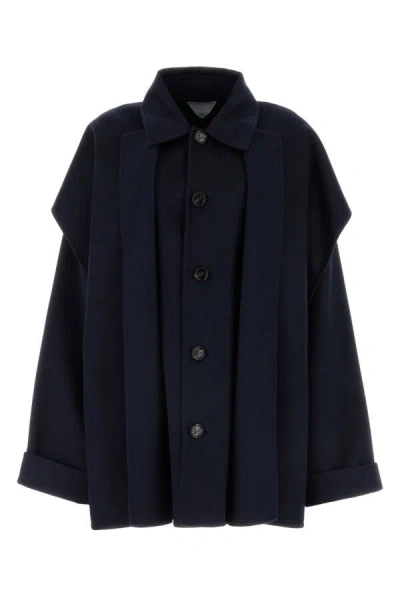 BOTTEGA VENETA BOTTEGA VENETA WOMEN MIDNIGHT BLUE WOOL BLEND COAT
