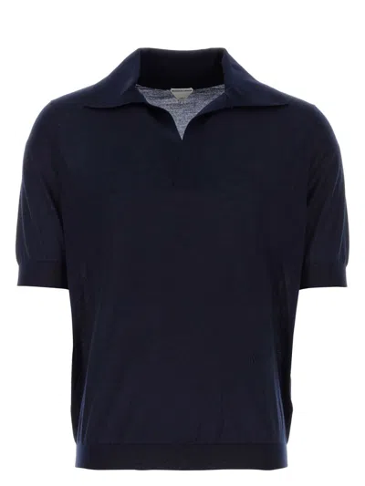 BOTTEGA VENETA WOMEN'S MIDNIGHT CASHMERE POLO SHIRT