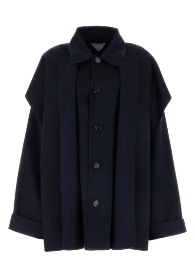 BOTTEGA VENETA WOMEN'S MIDNIGHT WOOL BLEND COAT