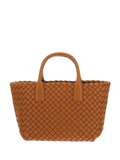 Bottega Veneta Women Mini Cabat Handbag In Brown