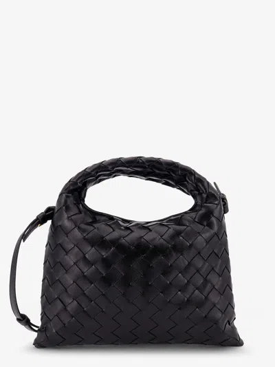 Bottega Veneta Women Mini Hop Leather Crossbody Bag With Intrecciato Pattern In Black