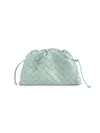 Bottega Veneta Women's Mini Intrecciato Leather Pouch Clutch In Sage Gold