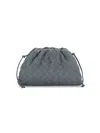 Bottega Veneta Women's Mini Intrecciato Leather Pouch Clutch In Gray