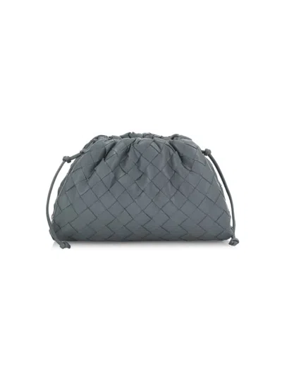 Bottega Veneta Women's Mini Intrecciato Leather Pouch Clutch In Thunder