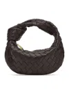 Bottega Veneta Women Mini Jodie Leather Handbag With Intrecciato Motif In Brown
