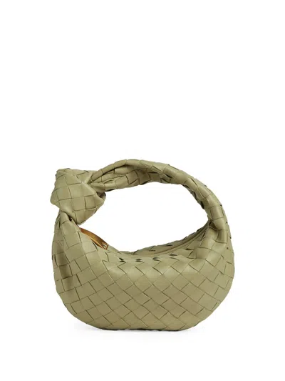 Bottega Veneta Small Hop Leather Shoulder Bag In Travertine