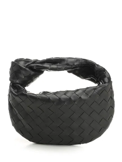 Bottega Veneta Mini Jodie Leather Hobo In Black-silver