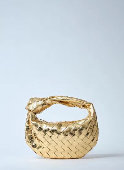 Bottega Veneta Jodie Intrecciato Metallic Leather Tote Bag In Gold