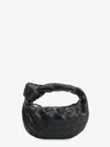 Bottega Veneta Women Mini Jodie Leather Handbag With Intrecciato Motif In Black
