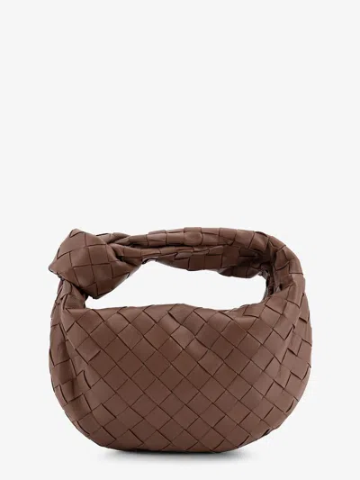 Bottega Veneta Women Mini Jodie Leather Handbag With Intrecciato Pattern In Brown