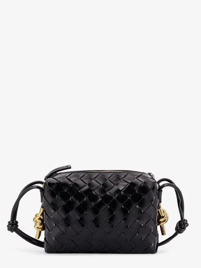 Bottega Veneta Women Mini Loop Metal Knot Leather Bag In Black