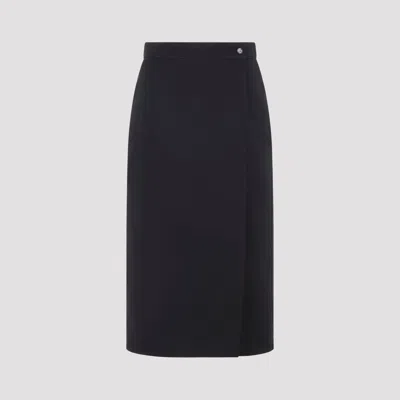 Bottega Veneta Women's Mini Skirt In Cotton-silk Blend In Black