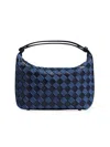 Bottega Veneta Mini Wallace Intrecciato Leather And Denim Shoulder Bag In Indigo Multi
