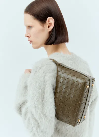 Bottega Veneta Mini Wallace Intrecciato Leather Shoulder Bag In Brown