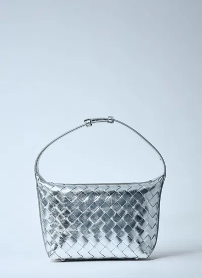 Bottega Veneta Women Mini Wallace Shoulder Bag In Silver